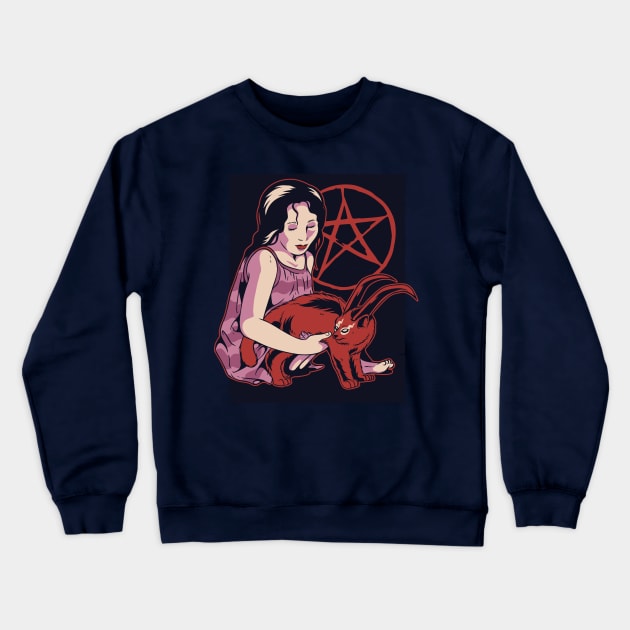 summoning demon cat Crewneck Sweatshirt by Kribis